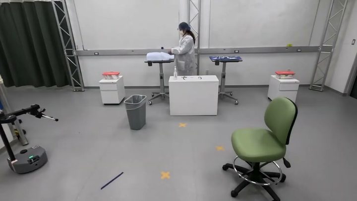 Real-robot dynamic human tracking in nurse training