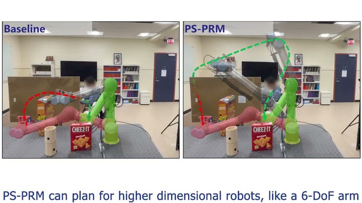 PS-PRM on higher-DoF robots: 9-DoF mobile manipulator and UR5
